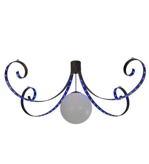Meyda Lighting Carnevale 96" 4-Light LED Cajun Spice Chandelier With White Shade Glass