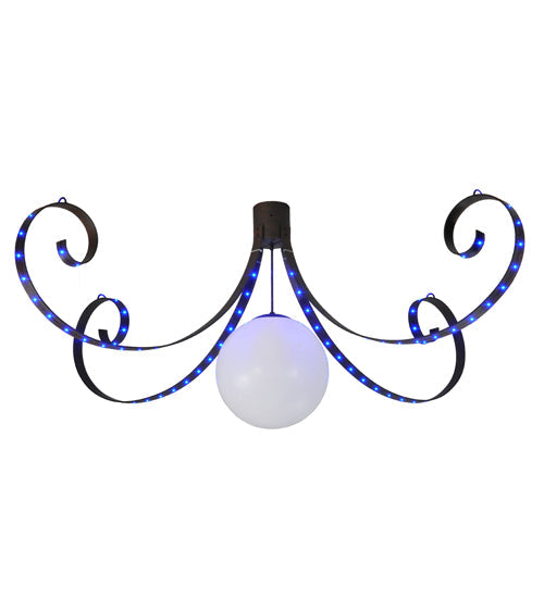 Meyda Lighting Carnevale 96" 4-Light LED Cajun Spice Chandelier With White Shade Glass