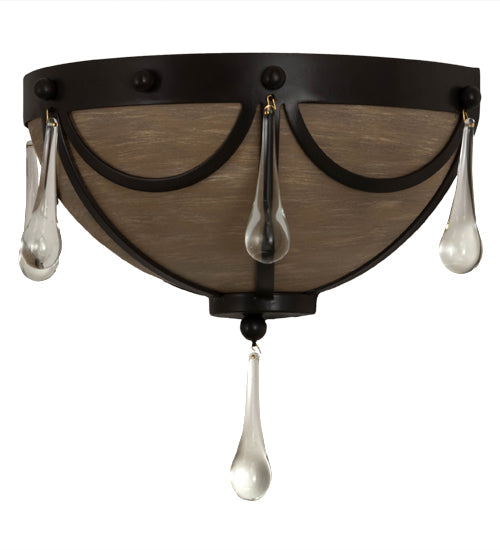 Meyda Lighting Carousel 15" Timeless Bronze Wall Sconce With Brown Hand Painted Idalight Shade