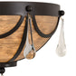 Meyda Lighting Carousel 15" Timeless Bronze Wall Sconce With Brown Hand Painted Idalight Shade