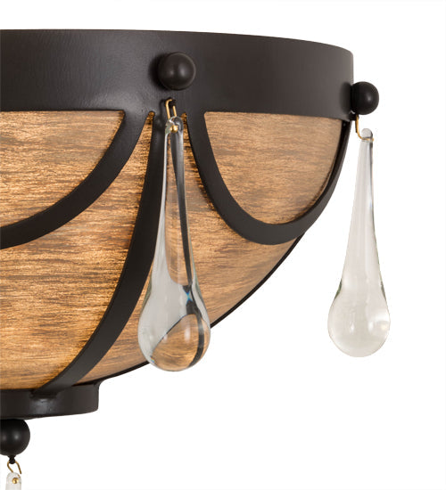 Meyda Lighting Carousel 15" Timeless Bronze Wall Sconce With Brown Hand Painted Idalight Shade