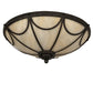 Meyda Lighting Carousel 16" 3-Light Golden Bronze Flush Mount Light With Beige Sahara Taupe Idalight Shade