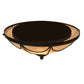 Meyda Lighting Carousel 16" 3-Light Golden Bronze Flush Mount Light With Beige Sahara Taupe Idalight Shade