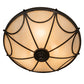Meyda Lighting Carousel 16" 3-Light Golden Bronze Flush Mount Light With Beige Sahara Taupe Idalight Shade