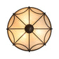 Meyda Lighting Carousel 16" 3-Light Golden Bronze Flush Mount Light With Beige Sahara Taupe Idalight Shade