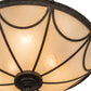 Meyda Lighting Carousel 16" 3-Light Golden Bronze Flush Mount Light With Beige Sahara Taupe Idalight Shade