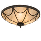 Meyda Lighting Carousel 16" 3-Light Golden Bronze Flush Mount Light With Beige Sahara Taupe Idalight Shade
