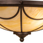 Meyda Lighting Carousel 16" 3-Light Mahogany Bronze Flush Mount Light With Botticino Idalight Shade