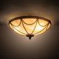 Meyda Lighting Carousel 16" 3-Light Mahogany Bronze Flush Mount Light With Botticino Idalight Shade