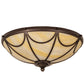 Meyda Lighting Carousel 16" 3-Light Mahogany Bronze Flush Mount Light With Botticino Idalight Shade