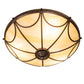 Meyda Lighting Carousel 16" 3-Light Mahogany Bronze Flush Mount Light With Botticino Idalight Shade