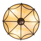 Meyda Lighting Carousel 16" 3-Light Mahogany Bronze Flush Mount Light With Botticino Idalight Shade