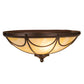 Meyda Lighting Carousel 16" 3-Light Mahogany Bronze Flush Mount Light With Botticino Idalight Shade