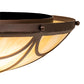 Meyda Lighting Carousel 16" 3-Light Mahogany Bronze Flush Mount Light With Botticino Idalight Shade