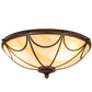 Meyda Lighting Carousel 16" 3-Light Mahogany Bronze Flush Mount Light With Botticino Idalight Shade