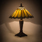 Meyda Lighting Carousel 16" Mahogany Bronze Accent Table Lamp With Multi-Colored Jadestone Shade