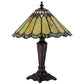 Meyda Lighting Carousel 16" Mahogany Bronze Accent Table Lamp With Multi-Colored Jadestone Shade