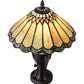 Meyda Lighting Carousel 17" Mahogany Bronze Accent Table Lamp With Green & Beige Jadestone Shade