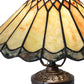 Meyda Lighting Carousel 17" Mahogany Bronze Accent Table Lamp With Green & Beige Jadestone Shade