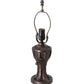 Meyda Lighting Carousel 17" Mahogany Bronze Accent Table Lamp With Green & Beige Jadestone Shade