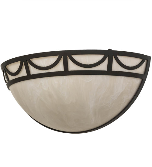 Meyda Lighting Carousel 18" 2-Light Oil Rubbed Bronze Wall Sconce With Beige Fleshtone Idalight Shade Glass