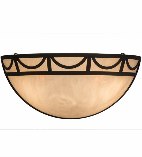 Meyda Lighting Carousel 18" 2-Light Oil Rubbed Bronze Wall Sconce With Beige Fleshtone Idalight Shade Glass
