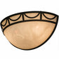 Meyda Lighting Carousel 18" 2-Light Oil Rubbed Bronze Wall Sconce With Beige Fleshtone Idalight Shade Glass