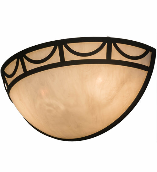 Meyda Lighting Carousel 18" 2-Light Oil Rubbed Bronze Wall Sconce With Beige Fleshtone Idalight Shade Glass
