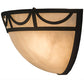 Meyda Lighting Carousel 18" 2-Light Oil Rubbed Bronze Wall Sconce With Beige Fleshtone Idalight Shade Glass