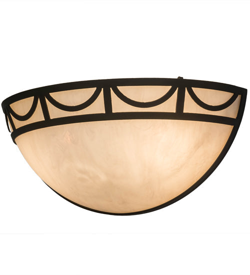 Meyda Lighting Carousel 18" 2-Light Oil Rubbed Bronze Wall Sconce With Beige Fleshtone Idalight Shade Glass