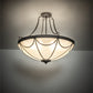 Meyda Lighting Carousel 27" 6-Light Golden Bronze Flush Mount Light With Beige Sahara Taupe Idalight Shade