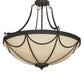 Meyda Lighting Carousel 27" 6-Light Golden Bronze Flush Mount Light With Beige Sahara Taupe Idalight Shade