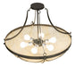 Meyda Lighting Carousel 27" 6-Light Golden Bronze Flush Mount Light With Beige Sahara Taupe Idalight Shade