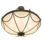 Meyda Lighting Carousel 27" 6-Light Golden Bronze Flush Mount Light With Beige Sahara Taupe Idalight Shade