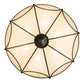 Meyda Lighting Carousel 27" 6-Light Golden Bronze Flush Mount Light With Beige Sahara Taupe Idalight Shade