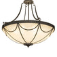 Meyda Lighting Carousel 27" 6-Light Golden Bronze Flush Mount Light With Beige Sahara Taupe Idalight Shade