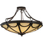 Meyda Lighting Carousel 29" 5-Light Cajun Spice Semi-flush Mount Ceiling Light With Beige Botticino Idalight Shade Glass