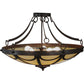 Meyda Lighting Carousel 29" 5-Light Cajun Spice Semi-flush Mount Ceiling Light With Beige Botticino Idalight Shade Glass