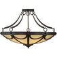Meyda Lighting Carousel 29" 5-Light Cajun Spice Semi-flush Mount Ceiling Light With Beige Botticino Idalight Shade Glass