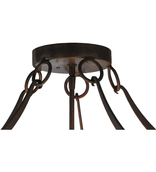 Meyda Lighting Carousel 29" 5-Light Cajun Spice Semi-flush Mount Ceiling Light With Beige Botticino Idalight Shade Glass