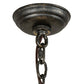Meyda Lighting Carousel 35" 10-Light 2-Tier Golden Bronze Pendant Light With Beige Sahara Taupe Idalight Shade