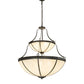 Meyda Lighting Carousel 35" 10-Light 2-Tier Golden Bronze Pendant Light With Beige Sahara Taupe Idalight Shade