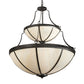 Meyda Lighting Carousel 35" 10-Light 2-Tier Golden Bronze Pendant Light With Beige Sahara Taupe Idalight Shade