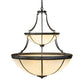 Meyda Lighting Carousel 35" 10-Light 2-Tier Golden Bronze Pendant Light With Beige Sahara Taupe Idalight Shade