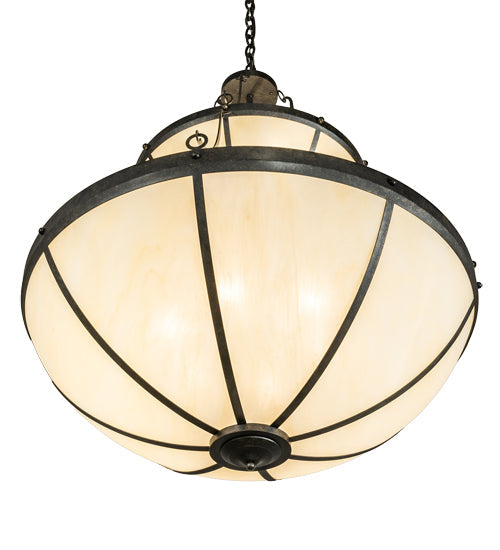 Meyda Lighting Carousel 35" 10-Light 2-Tier Golden Bronze Pendant Light With Beige Sahara Taupe Idalight Shade