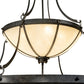 Meyda Lighting Carousel 35" 10-Light 2-Tier Golden Bronze Pendant Light With Beige Sahara Taupe Idalight Shade