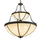 Meyda Lighting Carousel 35" 10-Light 2-Tier Golden Bronze Pendant Light With Beige Sahara Taupe Idalight Shade