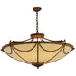 Meyda Lighting Carousel 42" 8-Light Antique Rust Inverted Pendant Light With Beige Sahara Taupe Idalight Shade Glass