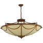 Meyda Lighting Carousel 42" 8-Light Antique Rust Inverted Pendant Light With Beige Sahara Taupe Idalight Shade Glass