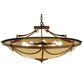 Meyda Lighting Carousel 42" 8-Light Antique Rust Inverted Pendant Light With Beige Sahara Taupe Idalight Shade Glass